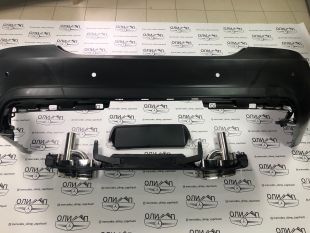 Бампер задний на Mercedes S class w221 AMG 63, новый реплика в сборе